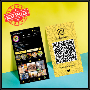 Hoogzichtbaar Geel Bouw Instagram QR Visitekaartje