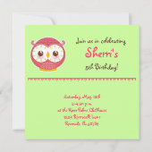 HooHoo Owl Uitnodiging (Achterkant)