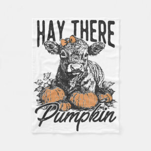 Hooi Daar Pompoen Schattige Koe Boerderij Herfst K Fleece Deken