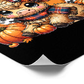 Hooi Daar Pumkin Highland Koe Herfst Herfst Thanks Poster (Hoek)