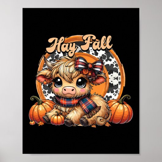 Hooi Daar Pumkin Highland Koe Herfst Herfst Thanks Poster (Voorkant)