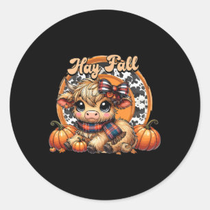 Hooi Daar Pumkin Highland Koe Herfst Herfst Thanks Ronde Sticker