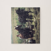 Hooi maken met paarden legpuzzel (Verticaal)
