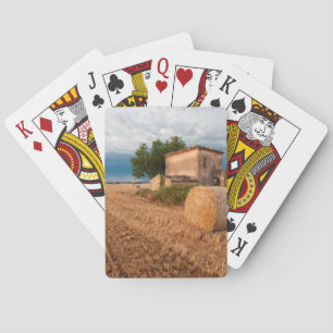 Hooibaal in veld in Provence Pokerkaarten