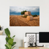Hooibaal in veld in Provence Poster (Thuiskantoor)