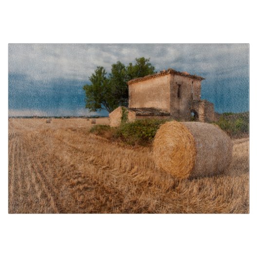 Hooibaal in veld in Provence Snijplank (Voorkant)