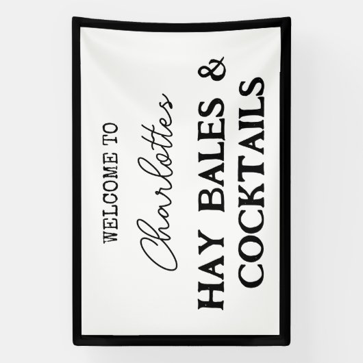 Hooibalen En Cocktails Bachelorette Feest Banner (Verticaal)