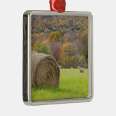 Hooibalen en herfst op boerderij; metalen ornament (Rechts)