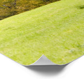 Hooibalen en herfsten foliën, op een boerderij in poster (Hoek)