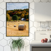 Hooibalen in de Herfst Poster