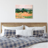 Hooiberg bij Giverny - Claude Monet - 1886 Canvas Afdruk (Insitu (Slaapkamer))
