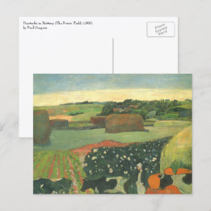 Hooibergen in Bretagne van Paul Gauguin, Vintage A Briefkaart