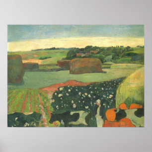 Hooibergen in Bretagne van Paul Gauguin, Vintage K Poster