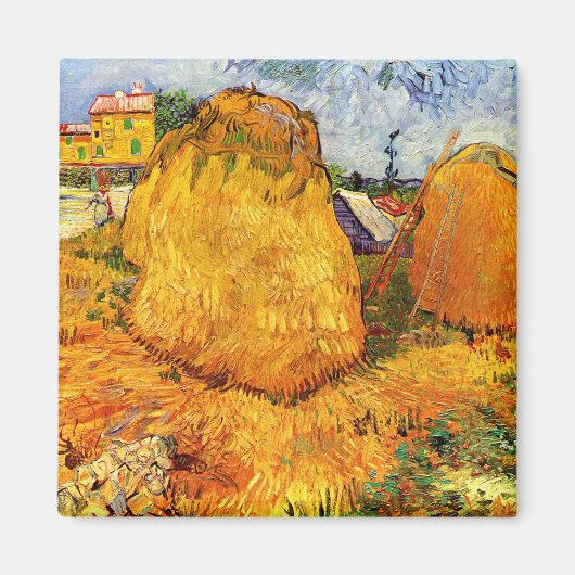 Hooibergen in Provence door Vincent van Gogh Magneet (Voorkant)