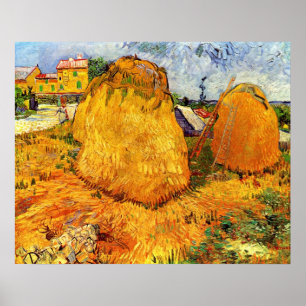 Hooibergen in Provence door Vincent van Gogh Poster