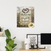 Hooibergsunflower Landelijke Bruiloft Welkom Poster (Thuiskantoor)