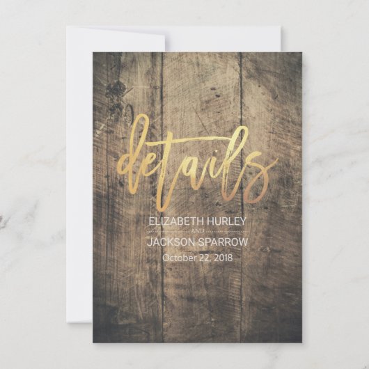 Hooibuidel kant zonnebloem trouwdetails kaart (Achterkant)