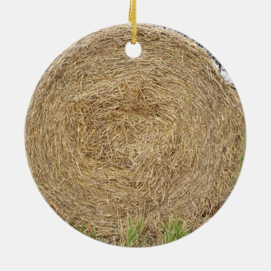 Hooibuis in een veld keramisch ornament (Achterkant)