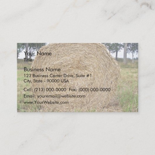 Hooibuis in een veld visitekaartje (Voorkant)