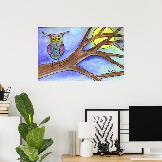 Hooien op de maan poster (Thuiskantoor)