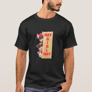 Hooim meisje hooi koe boerderij t-shirt