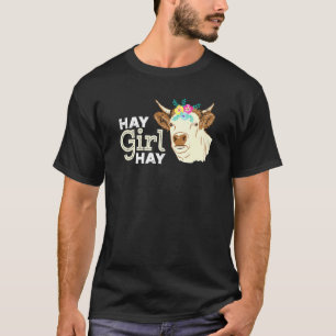 Hooimeisje Hooiboer Rancher Rundvee Koe T-shirt