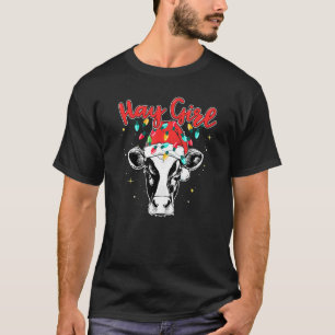 Hooimerg Boer Vee Koe Kerstmis T-shirt