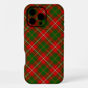 Hooirood-groen tartan geruit iPhone 16 pro max hoesje