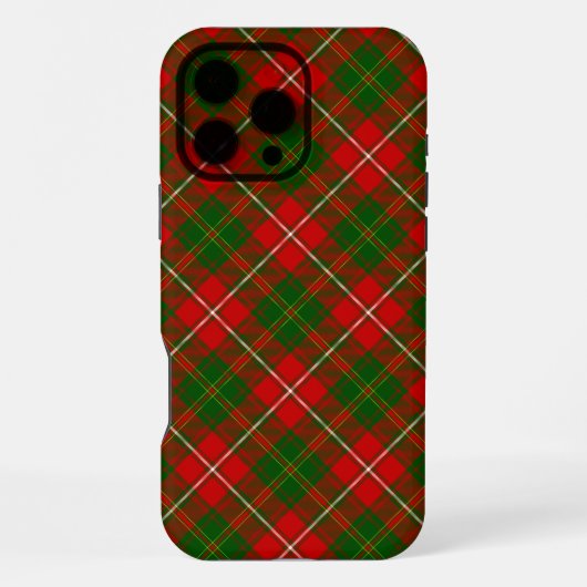 Hooirood-groen tartan geruit iPhone hoesje (Achterkant)
