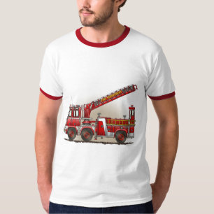 Hook and Ladder Fire Truck Mannen T-Shirt