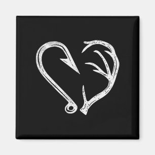Hook Antler Heart Love Vist Hunting Fish Deer H Magneet
