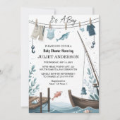 Hook Bait Fun Wood Little Fisherman Baby shower Kaart (Voorkant)