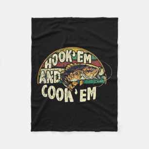 Hook Em Cook Em Go Vist liefhebber Vintage Fleece Deken