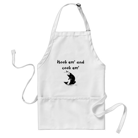 "Hook em en cook em" Vist apron Standaard Schort (Voorkant)