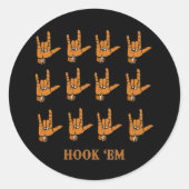 Hook Em Ronde Sticker (Voorkant)