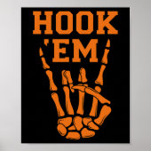 Hook em Skeleton Horns Halloween Poster (Voorkant)