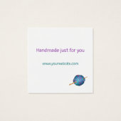 Hook en garen Handgemaakt door jouw naam Vierkante Visitekaartjes (Achterkant)