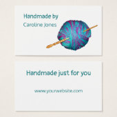 Hook en garen Handgemaakt met witte kaarten Visitekaartje (Voorkant /achterkant)