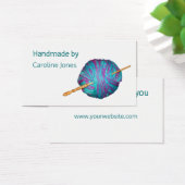 Hook en garen Handgemaakt met witte kaarten Visitekaartje (Bureau)