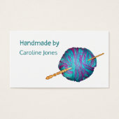 Hook en garen Handgemaakt met witte kaarten Visitekaartje (Voorkant)