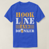 Hook Line en Drinker Vist grappige vader Vissen e T-shirt (Design voorkant)