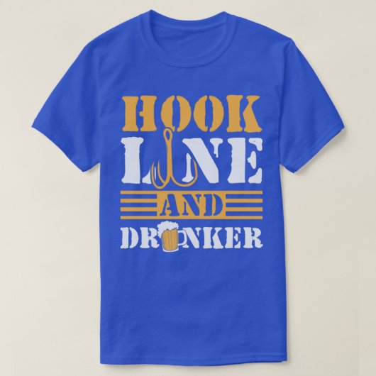 Hook Line en Drinker Vist grappige vader Vissen e T-shirt (Design voorkant)