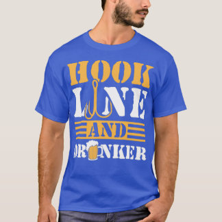 Hook Line en Drinker Vist grappige vader Vissen e T-shirt