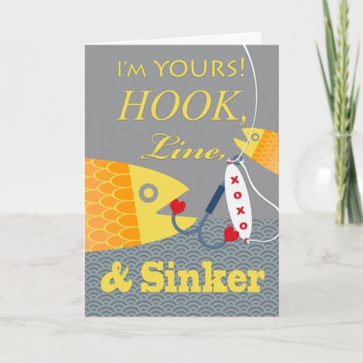 Hook Line en Sinker Valentijn's Day Boyvriend Kaart (Voorkant)