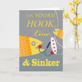 Hook Line en Sinker Valentijn's Day Boyvriend Kaart (Gele Bloem)