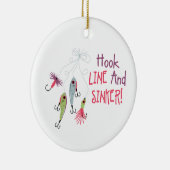 Hook Line Sinker Keramisch Ornament (Rechts)