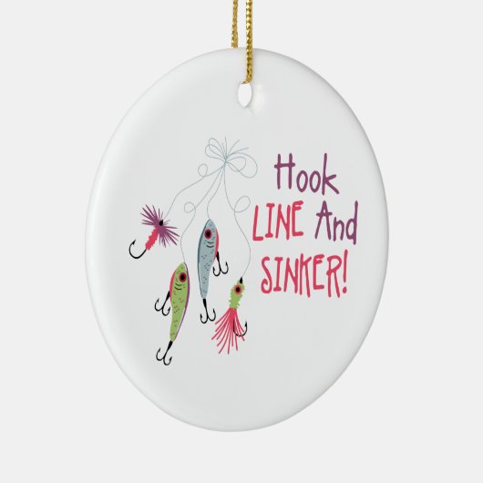 Hook Line Sinker Keramisch Ornament (Rechts)