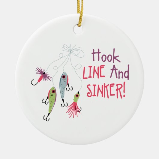 Hook Line Sinker Keramisch Ornament (Voorkant)