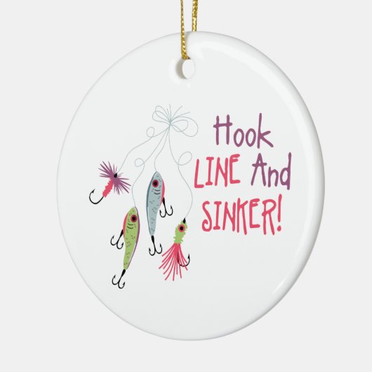 Hook Line Sinker Keramisch Ornament (Links)