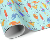 Hook Lure Fish Vist Patroon Cadeaupapier (Rol Hoek)